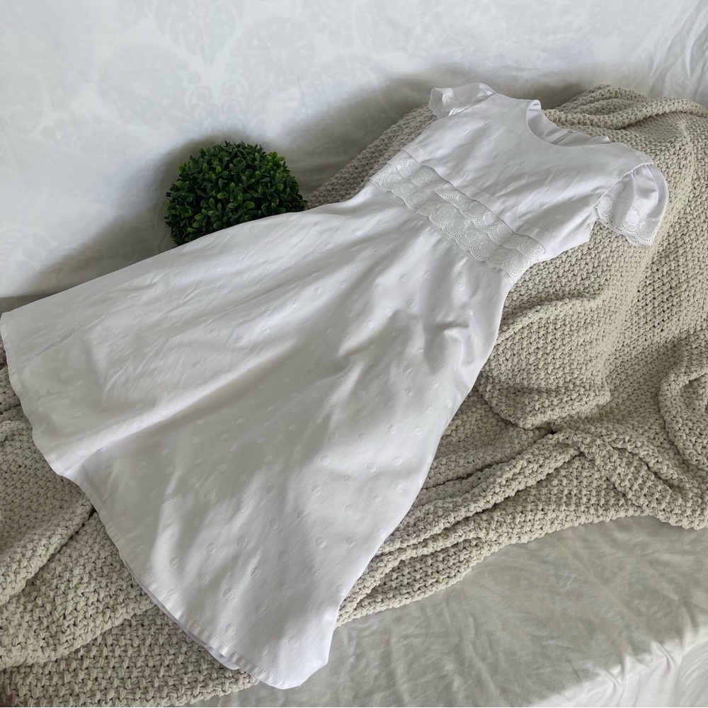 Elegant White Kids Formal Dress For Girls Size 8